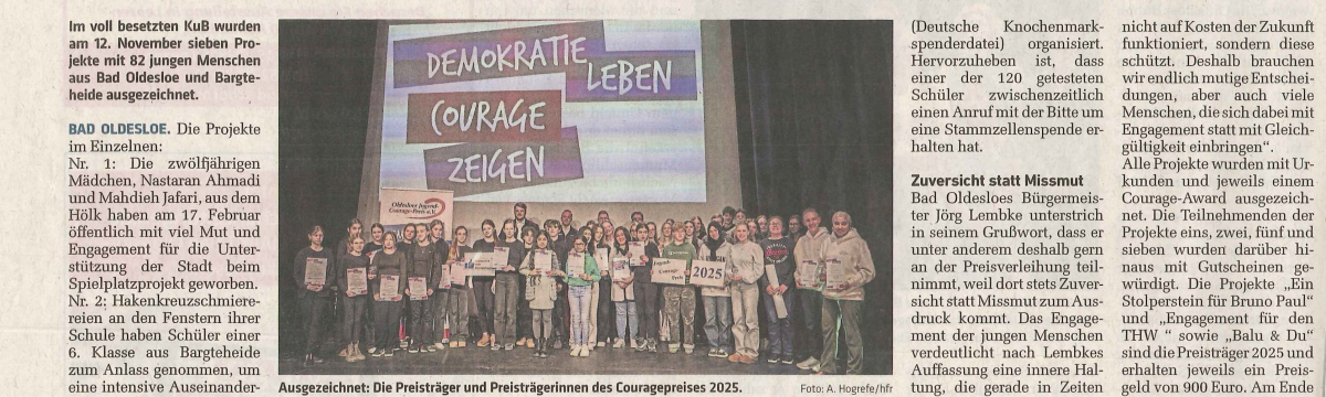 Engagement statt Gleichgültigkeit Berufliche Schule des Kreises Stormarn in Bad Oldesloe