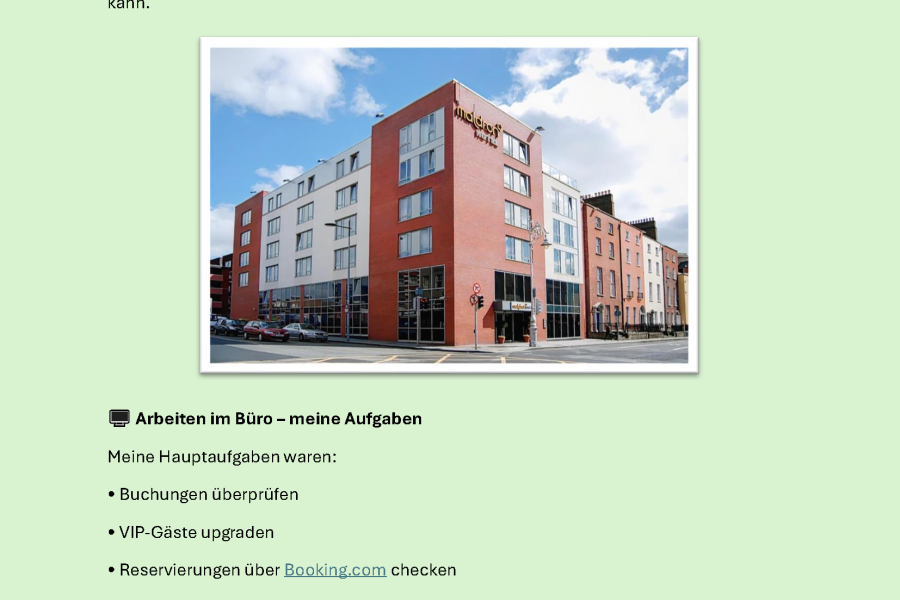 Praktikum in Europa - Schülerberichte Bild 6